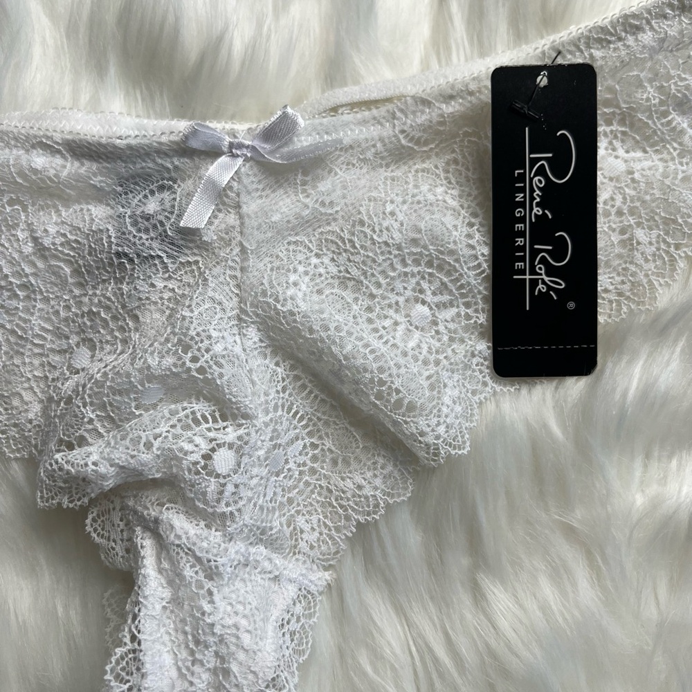 NWT Rene Rofe White Lace Thone Size XL - Picture 2 of 4